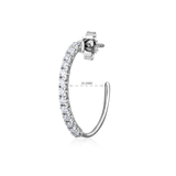 14K Gold 0.5ct Natural Diamond Open C Hoop Stud Earrings