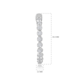 14K Gold 0.3ct Natural Diamond Round Bezel Hoop Bead Earrings